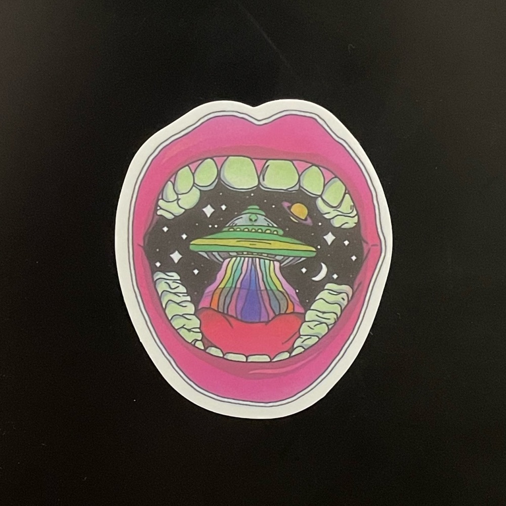 Alien Mouth UFO Sticker